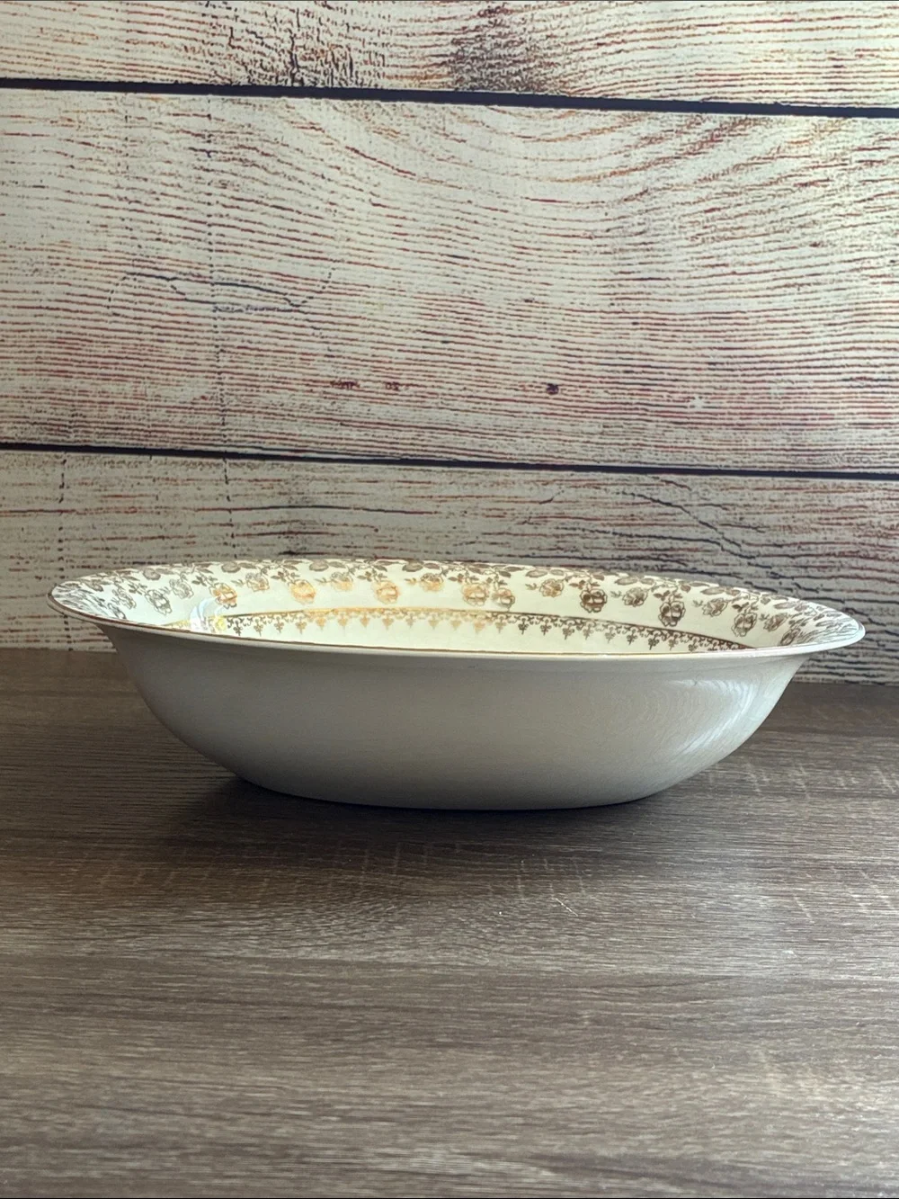 Vintage Pope Gosser 1151 Floral Fruit Pattern Serving Bowl